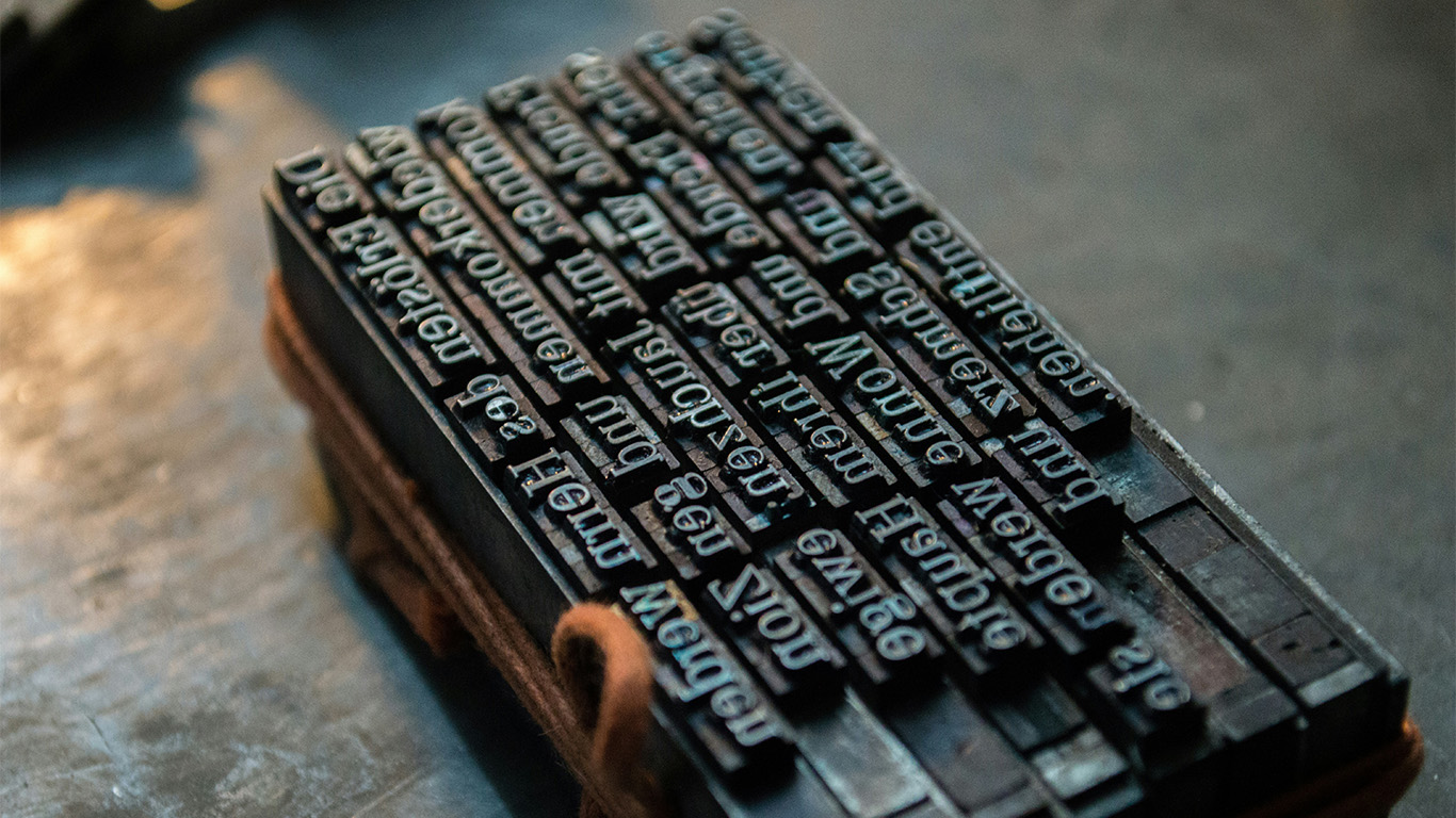 plaque de caractères d'imprimerie